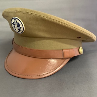 乙補庫 中華民國舊款早期卡其色police警察大盤帽 可客製化 卡奇軍裝警察帽 蝦皮購物