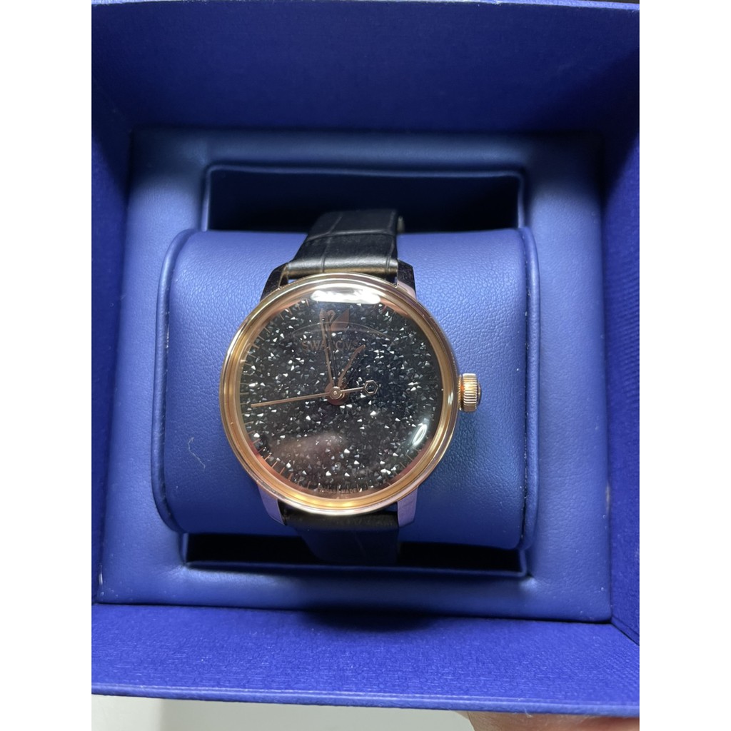 正品現貨中Swarovski 施華洛世奇CRYSTALLINE HOURS 晶鑽腕錶5295377- 黑/38mm | 蝦皮購物