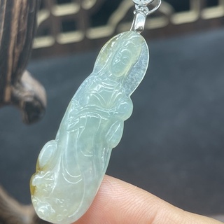 天然緬甸玉翡翠A貨 媽祖項鍊 帶黃翡 ※ A13