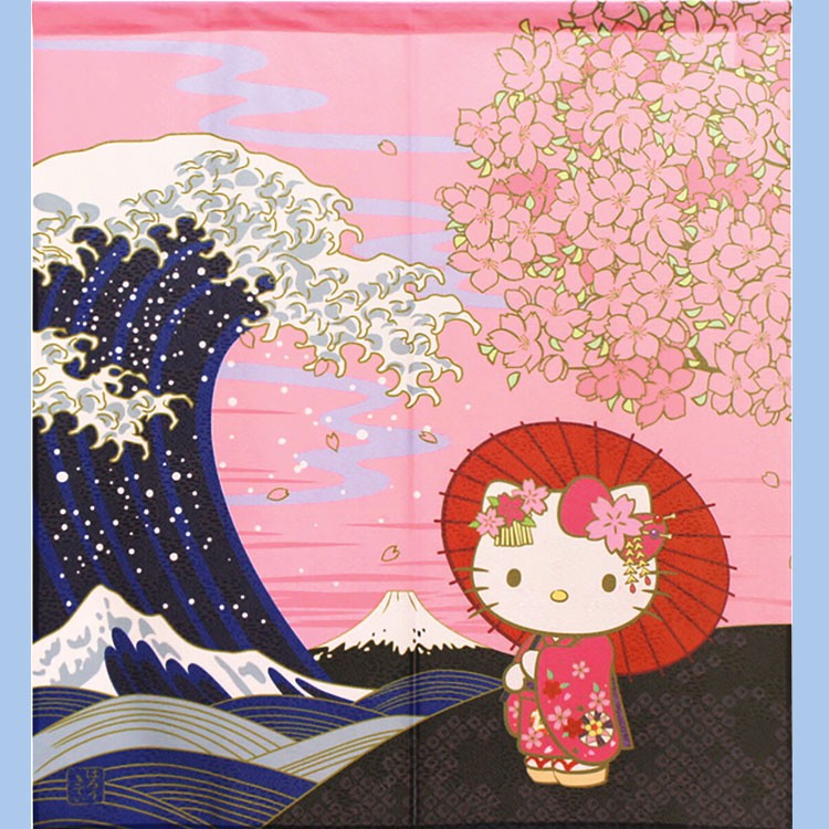 Hello Kitty 浮世繪和風門簾輕鬆改變居家風格裝飾日本製正版90cm Ck087 蝦皮購物