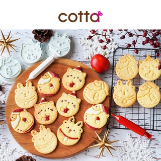 現貨 日本 cotta 聖誕節餅乾模 3入 餅乾 模型 烘焙 手工 彈簧餅乾模型 聖誕老人 麋鹿 貓咪
