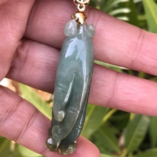 天然翡翠A貨，福祿雙彩，佛手 人參 人生如意（參）緬甸玉墜項鍊