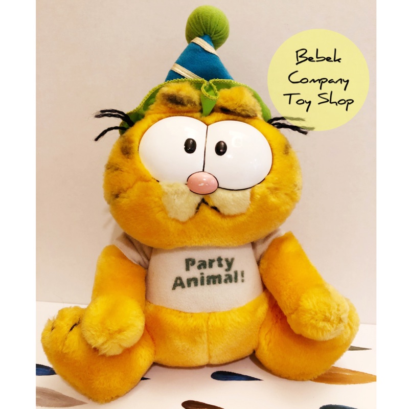 美國二手🇺🇸 10吋 1981年 Garfield party animal 加菲貓 古董玩具 玩偶 娃娃 絕版玩具