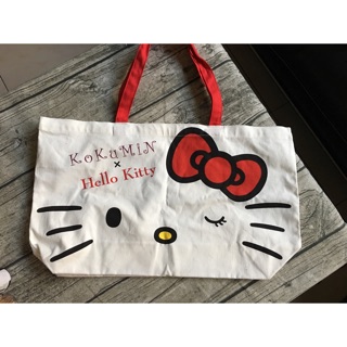 Hello Kitty 帆布包 購物袋 肩背包 側背包
