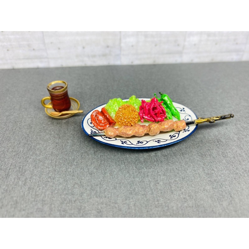 絕版🌱Re-MeNT歐洲美食之旅 單售10號 土耳其 肉串 茶杯 辣椒 番茄 袖珍模型 絕版盒玩