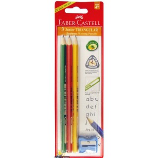 【黑麻吉】Faber-Castell 輝柏 116503 大三角鉛筆 3支入+削筆器