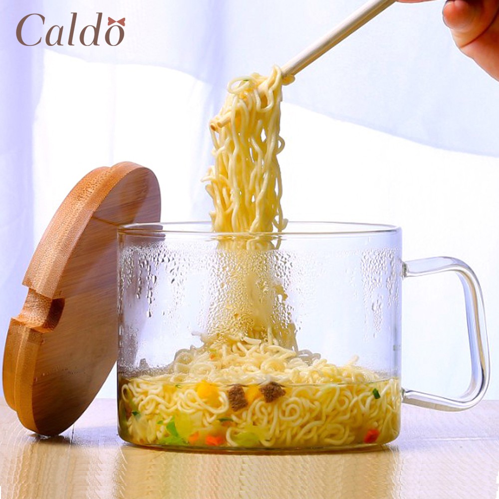 【Caldo 卡朵生活】窩著吃耐熱玻璃竹蓋泡麵碗 1500ML