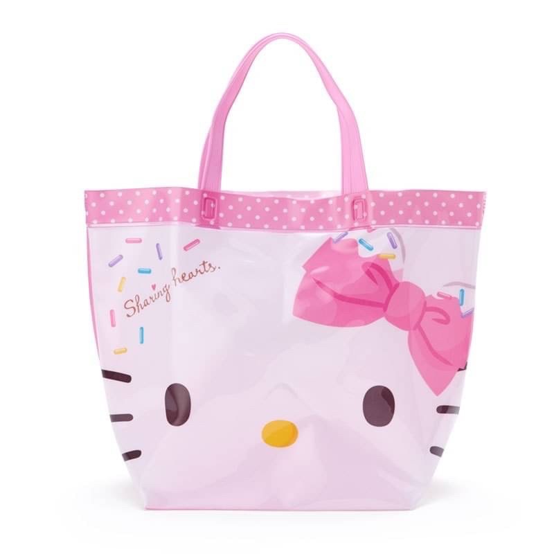 ［翹鬍子]日本 三麗鷗 kitty 防水材質 游泳袋 提袋 水桶提袋