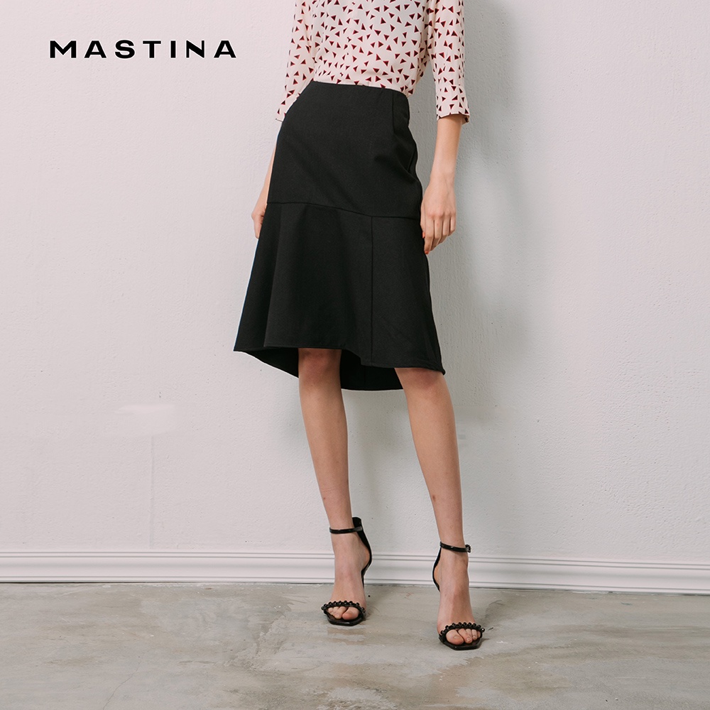 【MASTINA】簡約時尚魚尾-女短裙 魚尾 黑 灰(二色/版型合身)