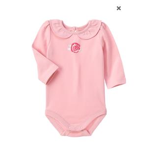 +薇妮美國童裝代購+ Gymboree女寶氣質粉紅圓領玫瑰長袖包屁衣 過年新衣現貨18-24M