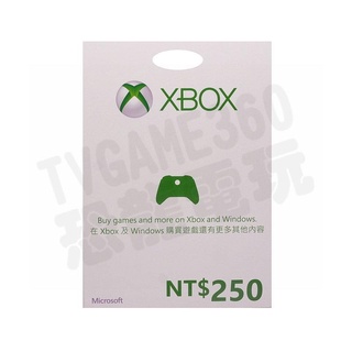 微軟 XBOX360 XBOXONE XBOX SERIES LIVE 點數卡 禮物卡 250點 250元 臺中