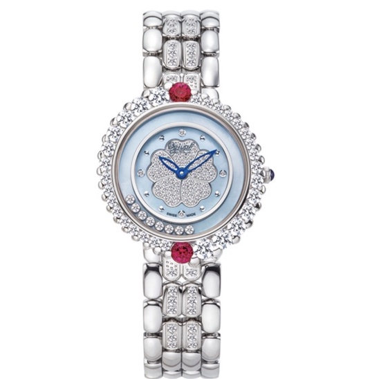 Ogival 愛其華 女 藍面銀色珠寶晶鑽 石英腕錶 (305-15DLW) 30mm