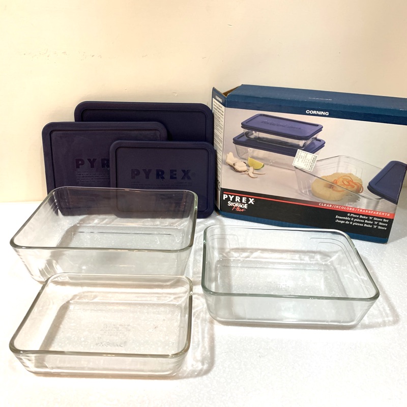 康寧餐具 PYREX 玻璃耐熱保鮮盒 三件組