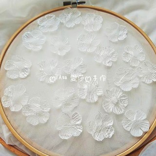 10片裝《iAsa愛莎の》手作材料✂蕾絲花片花朵婚紗禮服頭紗頭飾芭比娃娃手工製作材料DIY配件