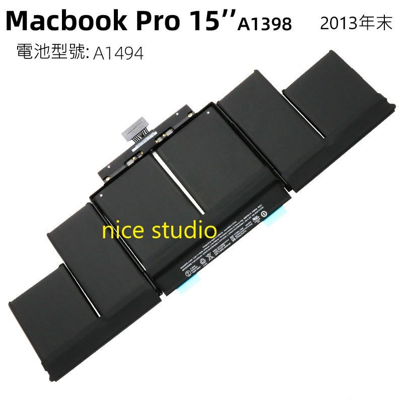 台灣現貨 Macbook pro電池A1494 電腦型號A1398 原廠等級