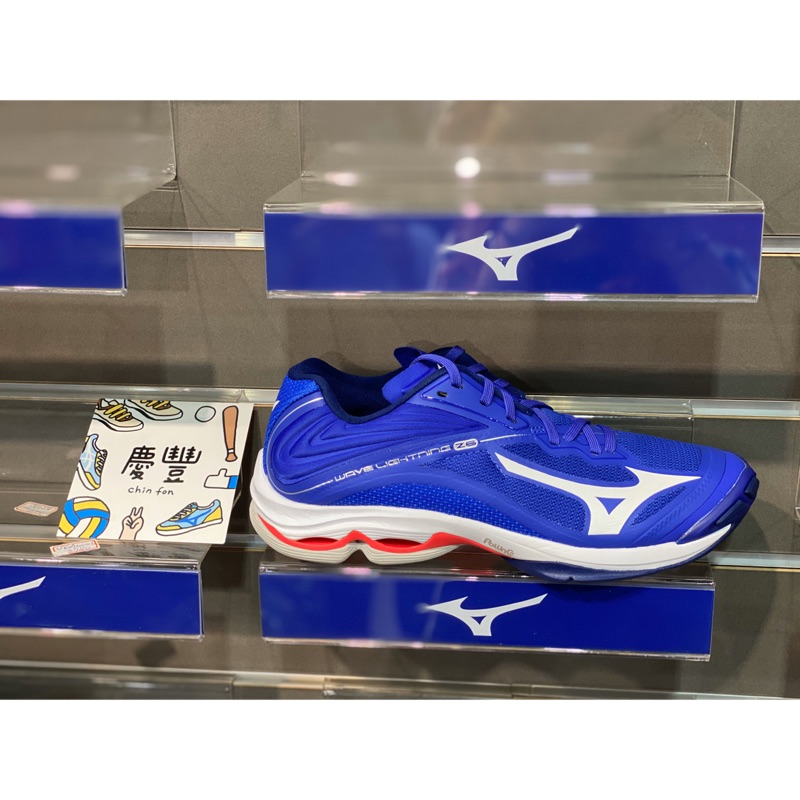 大罐體育👟美津濃 Mizuno WAVE LIGHTNING Z6 男款排球鞋 V1GA200020 藍 白