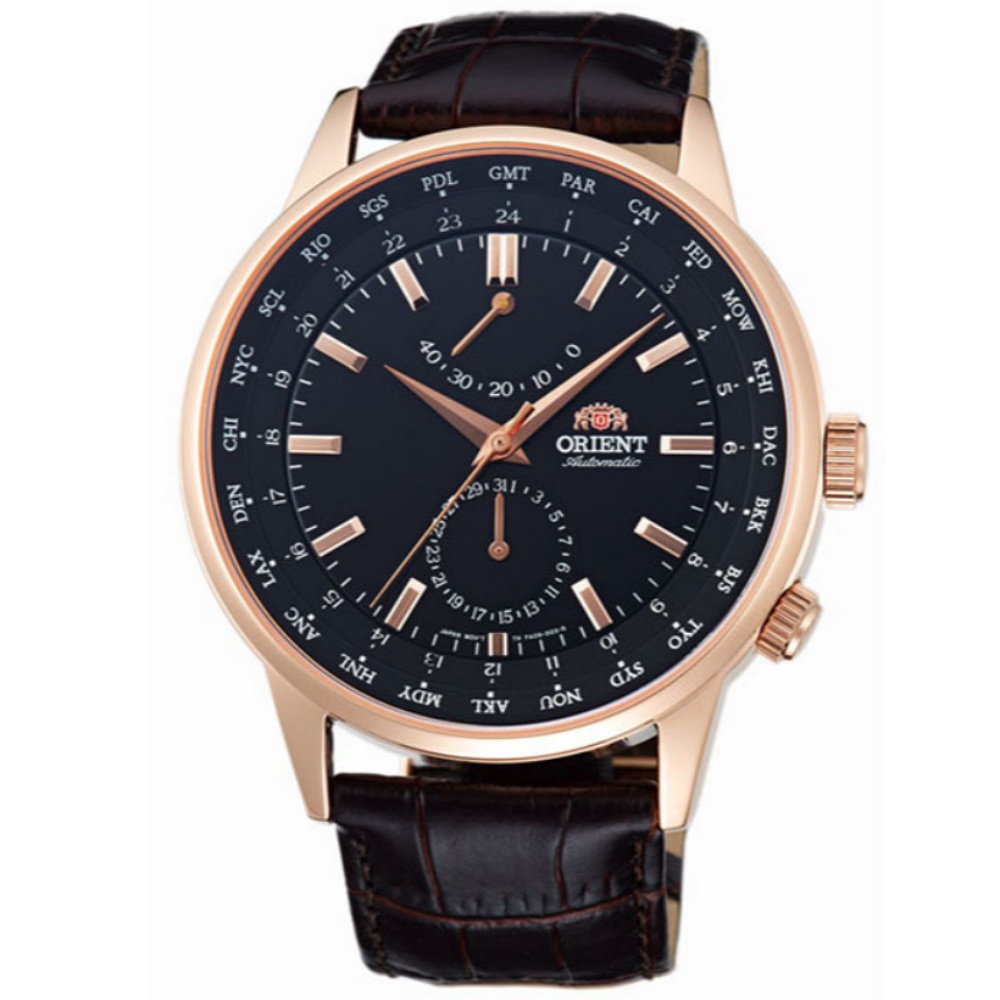 【聊聊甜甜價】ORIENT 東方錶 World Time 系列 機械腕錶 / 43.5mm (SFA06001B)