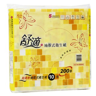 舒適抽取式衛生紙100抽(10包x6串=60包)/箱~免運費