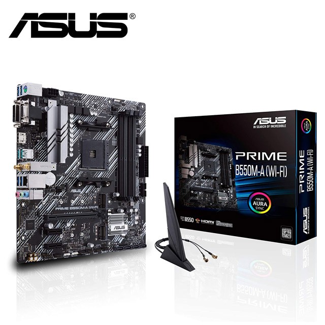 【全新台灣公司貨】ASUS華碩 PRIME B550M-A  WIFI  AX200 M-ATX AM4 主機板 四年保