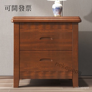 現貨 /免運 精品優選【茶言傢具店】宿捨床頭櫃實木簡約現代儲物櫃橡木原木色迷你邊櫃臥室經濟型傢用