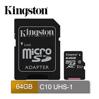 kingston 金士頓 Canvas Select MicroSDXC/UHS-I C10 64GB 記憶卡