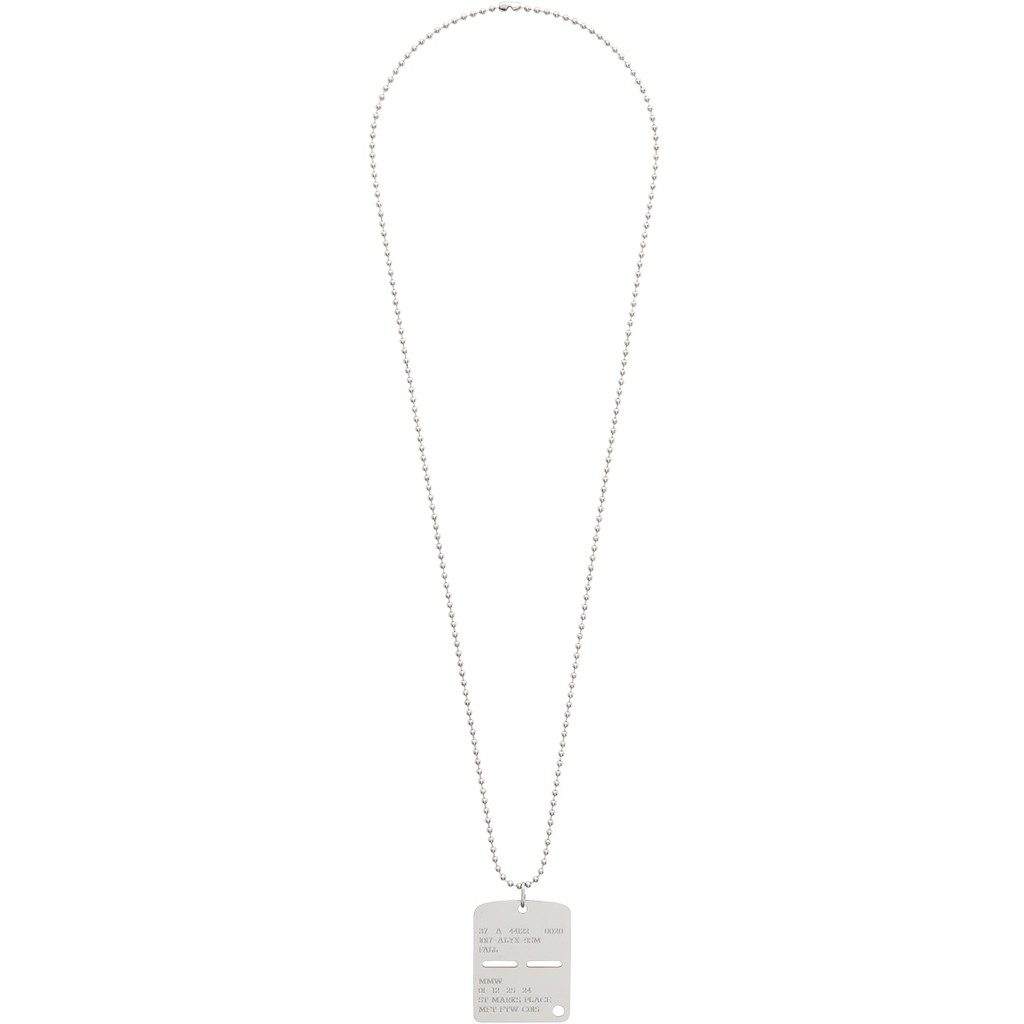 Image of 1017 ALYX 9SM Silver Military Tag Necklace 軍牌 狗牌 項鍊 現貨 #2