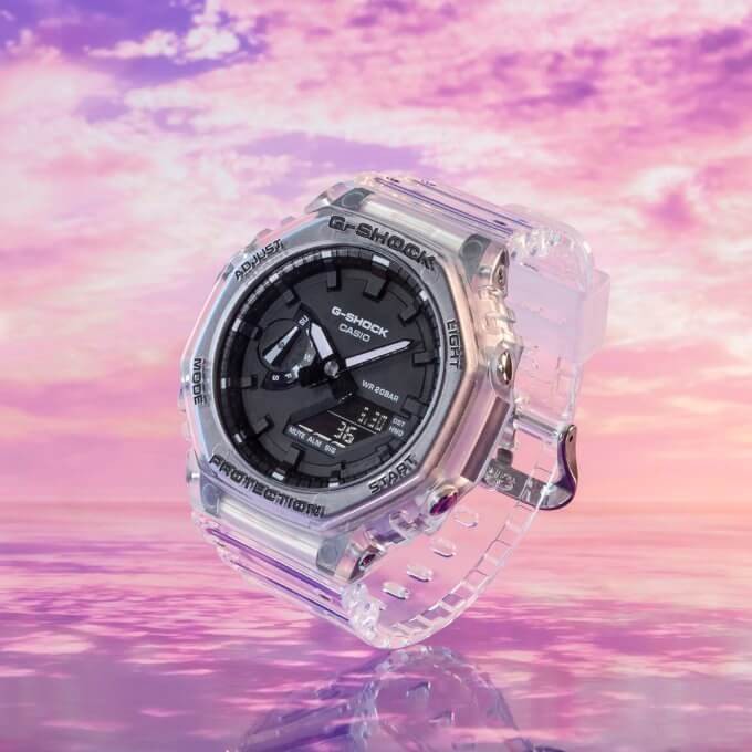 阿飛 現貨 G-SHOCK GA-2100SKE-7A 農家橡樹 白色半透色系 八角錶圈款 手錶 電子錶 男錶 流行錶