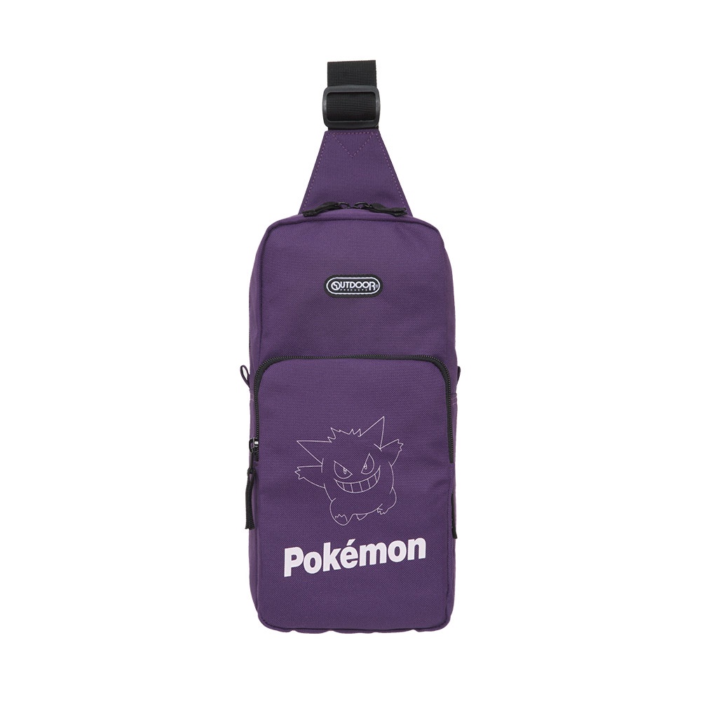 【OUTDOOR】Pokemon聯名款夜光耿鬼單肩背包-紫色 ODGO21A03PL