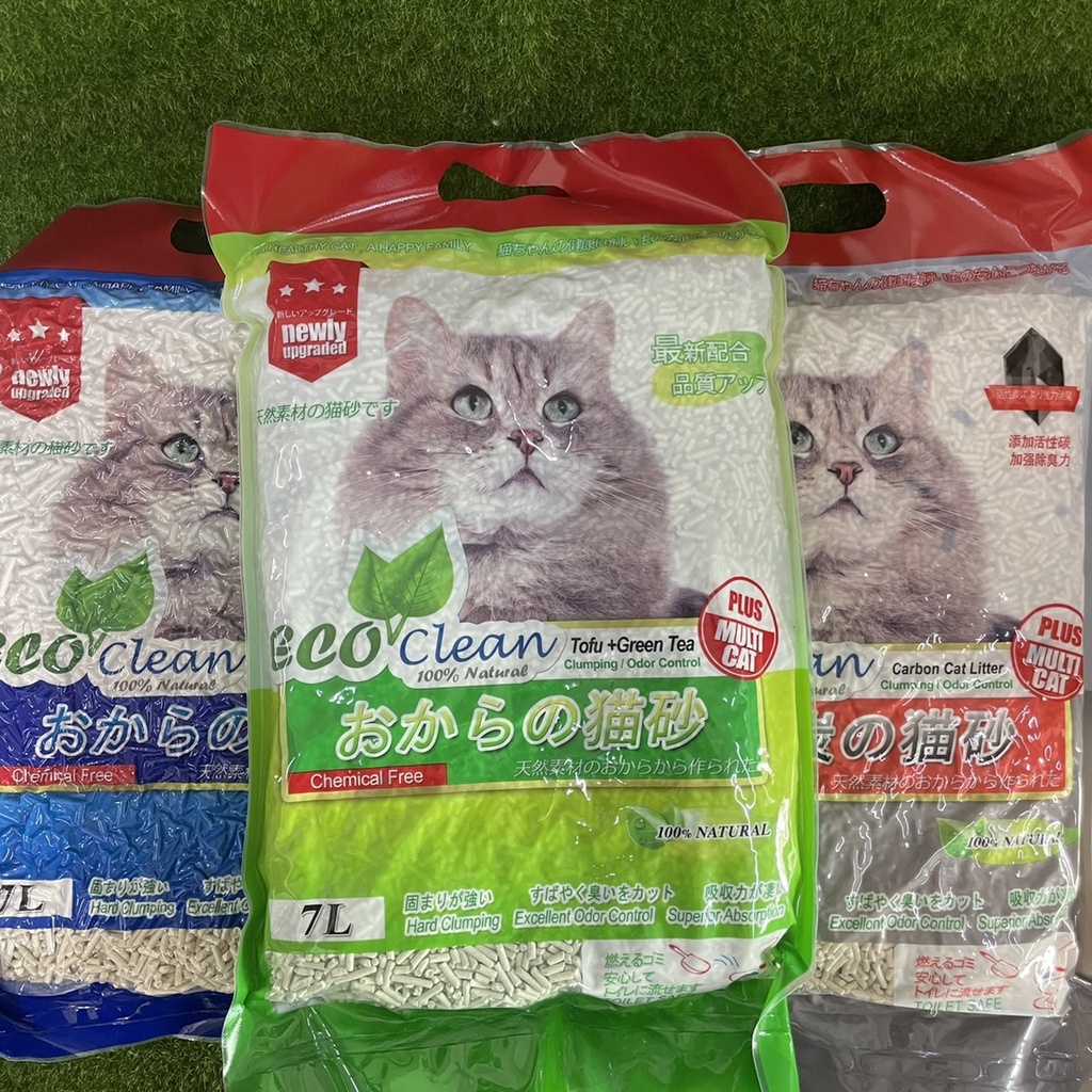 (7L宅配免運)Eco Clean 艾可環保豆腐貓砂系列7L(原味/綠茶/玉米)  寵物貓砂 豆腐貓砂 豆腐砂 環保貓砂