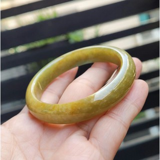 嗨，寶貝銀飾珠寶* 緬甸玉A貨 翡翠飾品☆保證A貨 水頭好 濃豔 顯色 冰種蜜糖黃 黃翡 正圓形翡翠手鐲