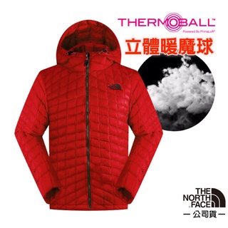【美國 The North Face】男 PrimaLoft ThermoBall輕量暖魔球外套 C938-682 紅