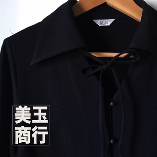 【美玉商行 Meiyu】黑蝴蝶喇叭袖罩衫/開襟罩衫/黑罩衫/罩衫外套/薄外套