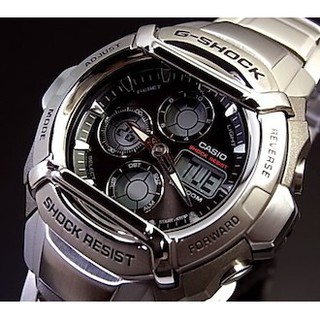 CASIO/G-SHOCK賽車儀錶(黑色錶盤)男款鋼帶運動手錶(G5110)