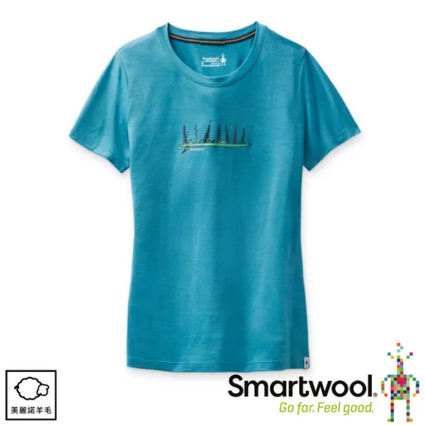 【SmartWool 美國 女 Merino Sport 150 好友時光T恤《淡海藍》】SW000722/排汗衣