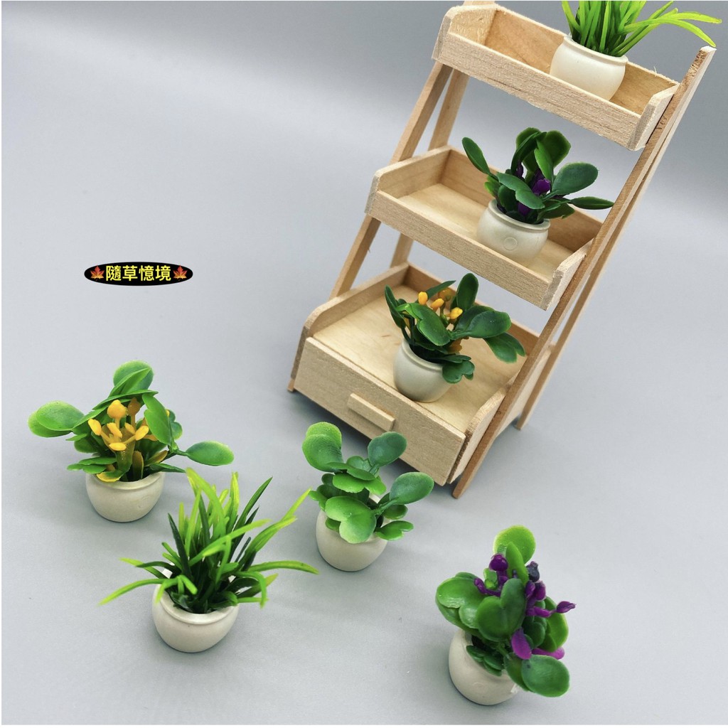 7款入 迷你仿真室內盆栽花架花叢花盆成品花植物模型食玩模型微縮場景微景模型 蝦皮購物