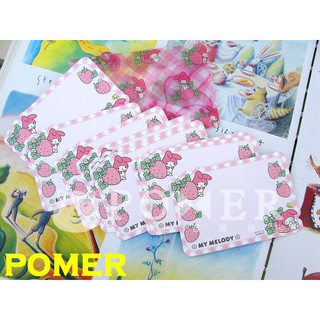 ☆POMER☆日本製SANRIO絕版正品 Melody 美樂蒂 草莓 多用途 祝福 禮物 留言 卡片 小卡 賀卡 十枚入