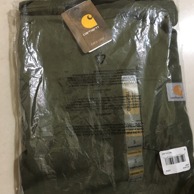 美版 Carhartt k87 pocket T-shirt 口袋短T 軍綠 s號