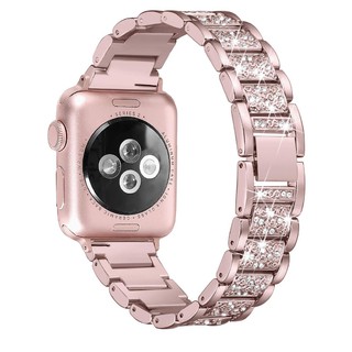 蘋果表帶 Apple Watch series 4 3 2 不銹鋼鑲鑽女款表帶 iwatch替換表帶 蘋果手錶帶44MM