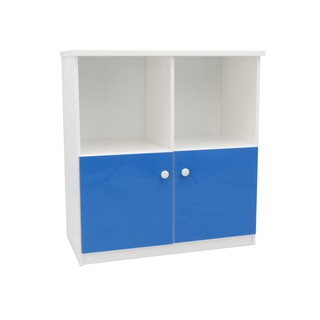 塑鋼置物櫃 (緩衝門片) (藍白)277-03