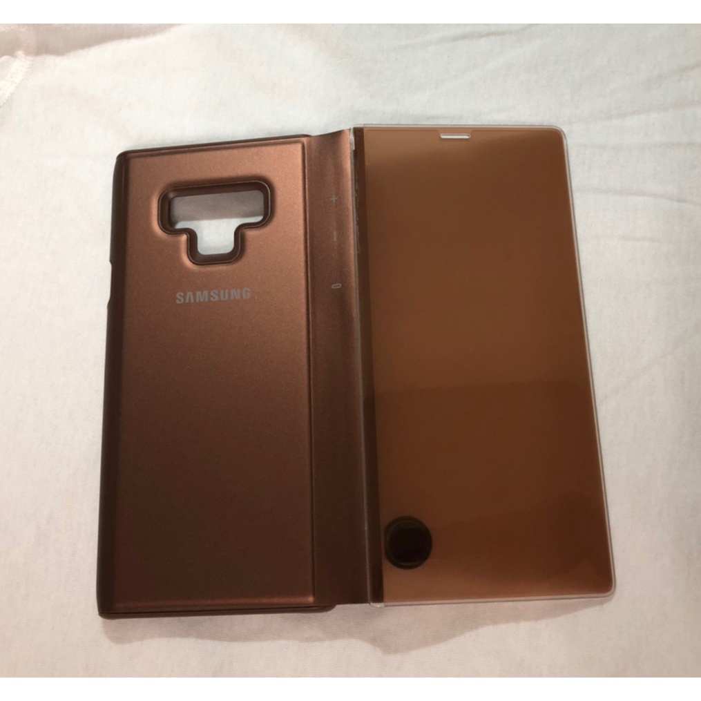 SAMSUNG Galaxy Note9 Clear View 原廠全透視感應保護套(立架式) 棕色/二手全新未使用