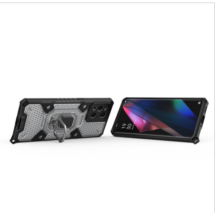 OPPOFind X3/Find X3 Pro車載指環太空艙防摔殼Realme8 pro透色保護套Realme GT