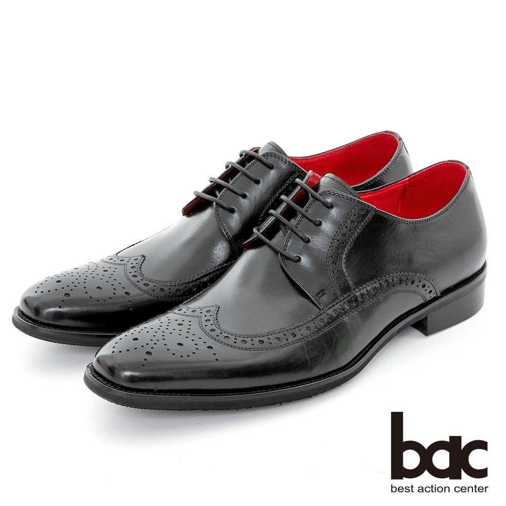 【bac】超輕量系列 英倫帥氣真皮紳士鞋 - 黑色