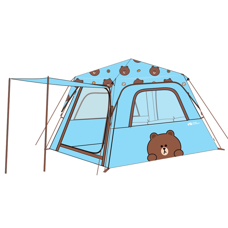 牧高笛 Line Friends聯名 活力布朗熊 全自動速開防曬便攜式帳篷