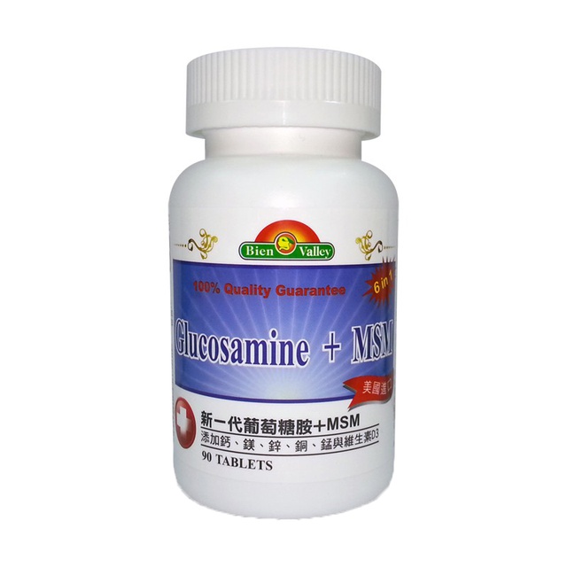 【蝦皮直營】美國 培恩 新一代葡萄糖胺+MSM錠 90粒/瓶 添加鈣 鎂 鋅 銅 錳 維生素D3 原廠供貨