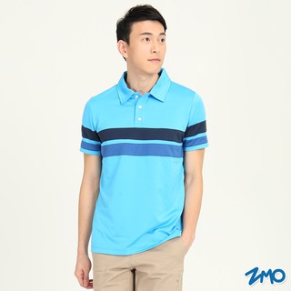 【ZMO】男休閒吸排短袖POLO衫-藍色