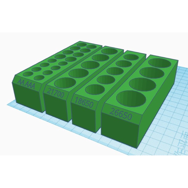 aa/aaa 18650 21700 26650 桌上型 電池盒 電池整理 (3D)