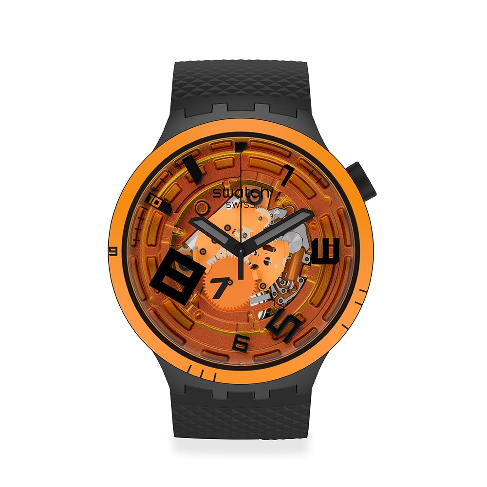 【SWATCH】BIG BOLD OOPS! 橙色行星-再送1組錶帶(47mm) 瑞士錶 SB01B127 手錶