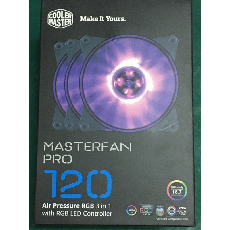 酷碼 RGB LED 控制器 &amp; MasterFan Pro 120 Air Pressure 風壓型 風扇 3合1組合