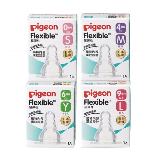 Pigeon貝親-標準口徑母乳實感矽膠奶嘴（S/M/L/Y）