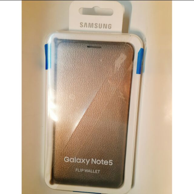 全新 三星Samsung Galaxy 原廠 note5皮套 金色  翻蓋式 感應皮套